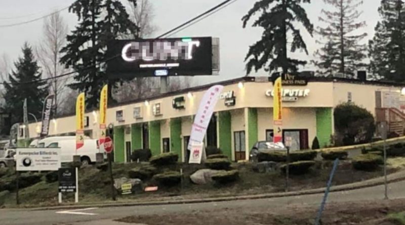 Mill Creek Sign Hacked